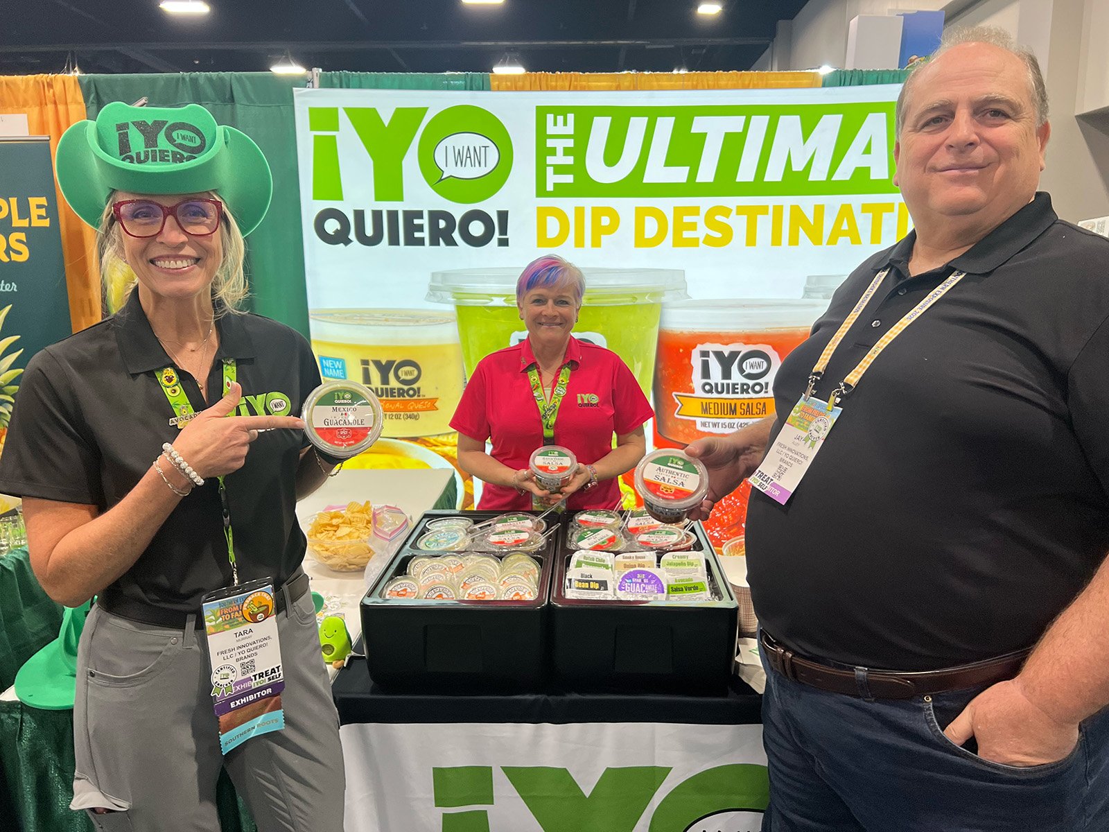 Tara Murray, Crystal Berry and Jay Alley handed out samples of Yo Quiero! dips throughout the afternoon.