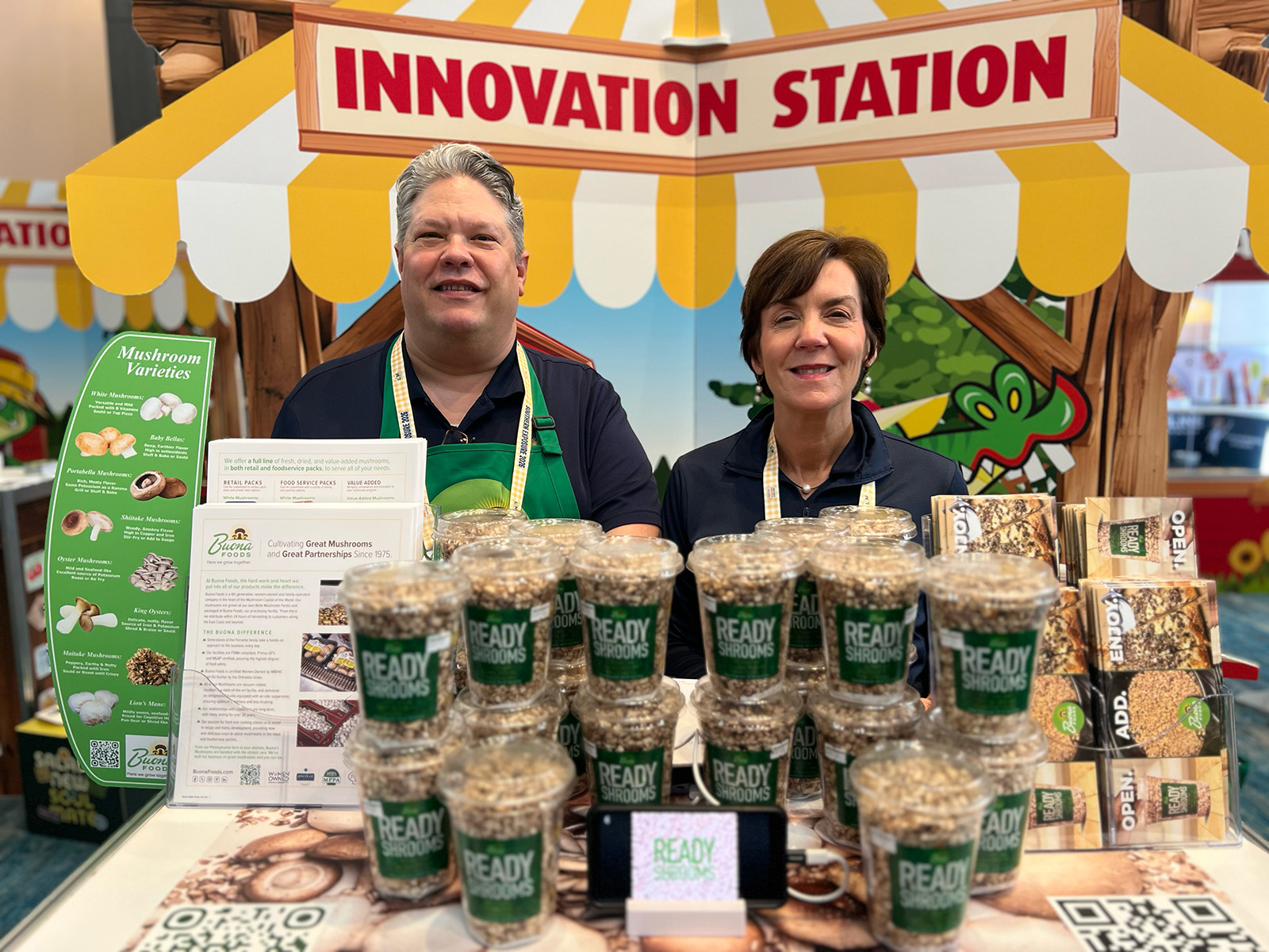 Buona Foods, a mushroom grower in Kennett Square, PA, was represented by Chris Johansen and Gale Ferranto.