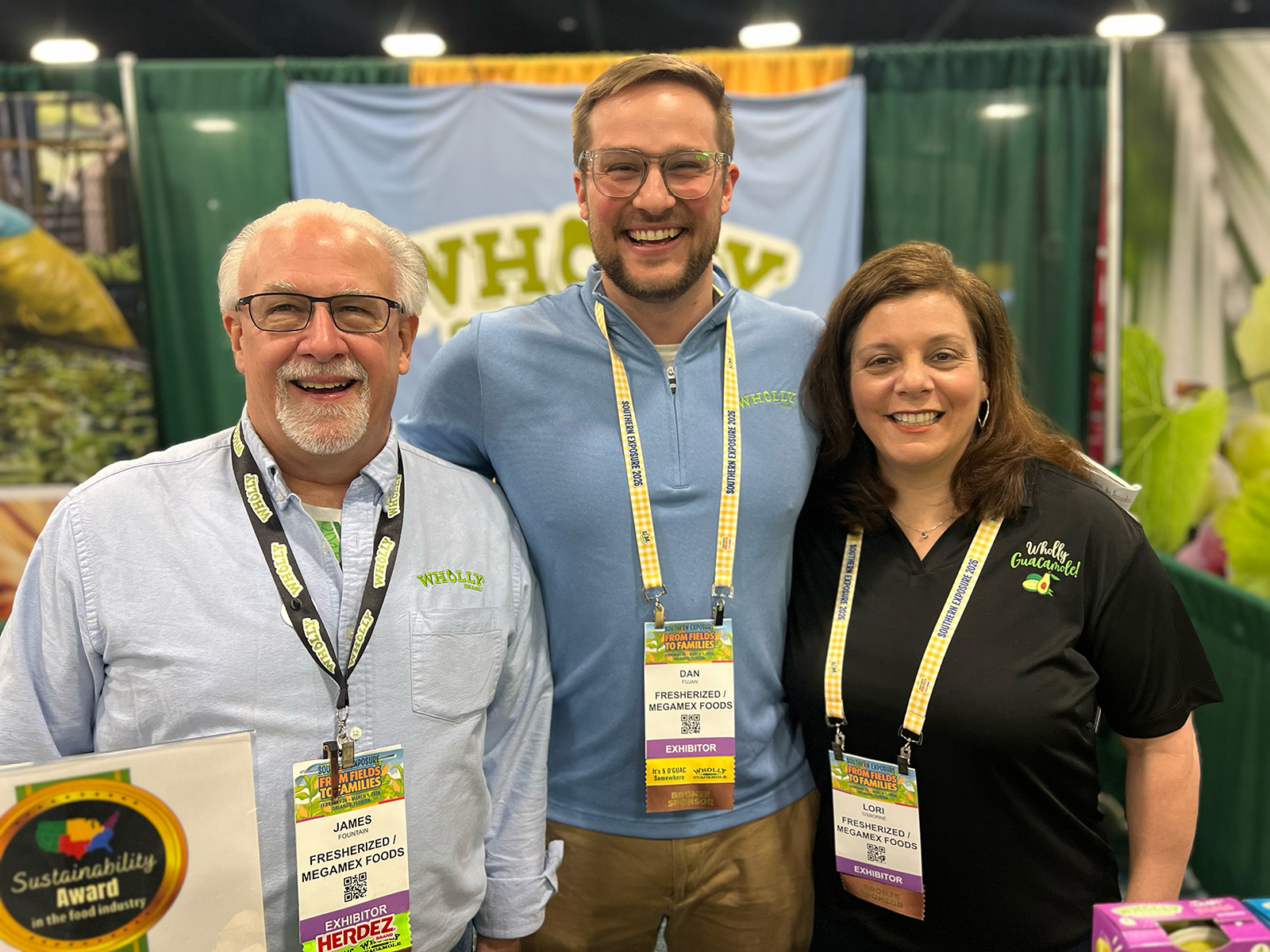 Jim Fountain, Dan Fujan and Lori Osborne of Fresherized/MegaMex Foods.