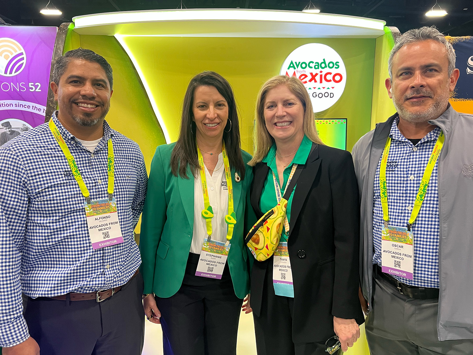At the Avocados from Mexico booth were Alfonso Delgado, Stephanie Bazan, Tanya Edwards and Oscar Garcia.