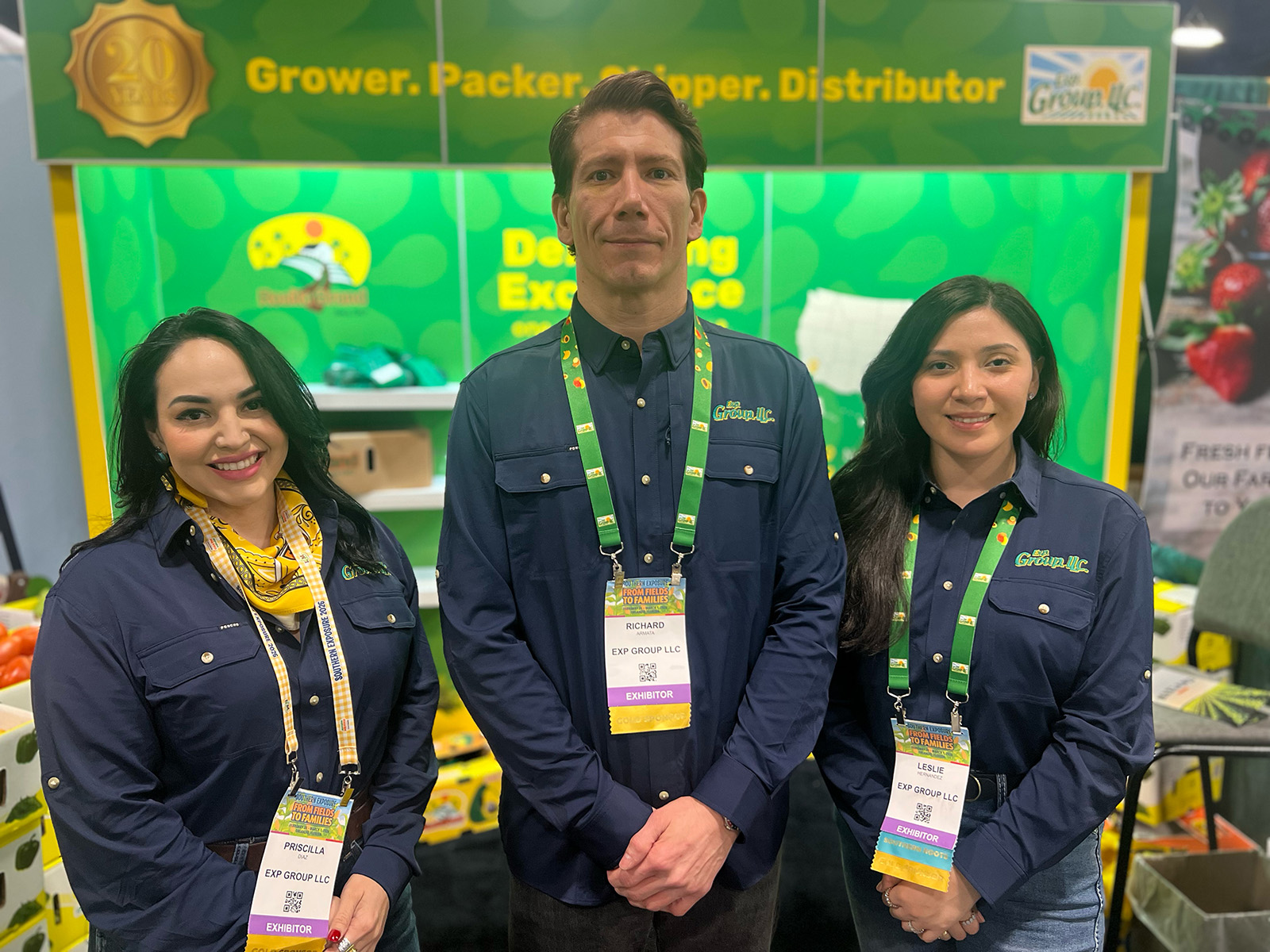 At the Exp Group booth were Priscilla Diaz, Richard Armata and Leslie Hernandez.