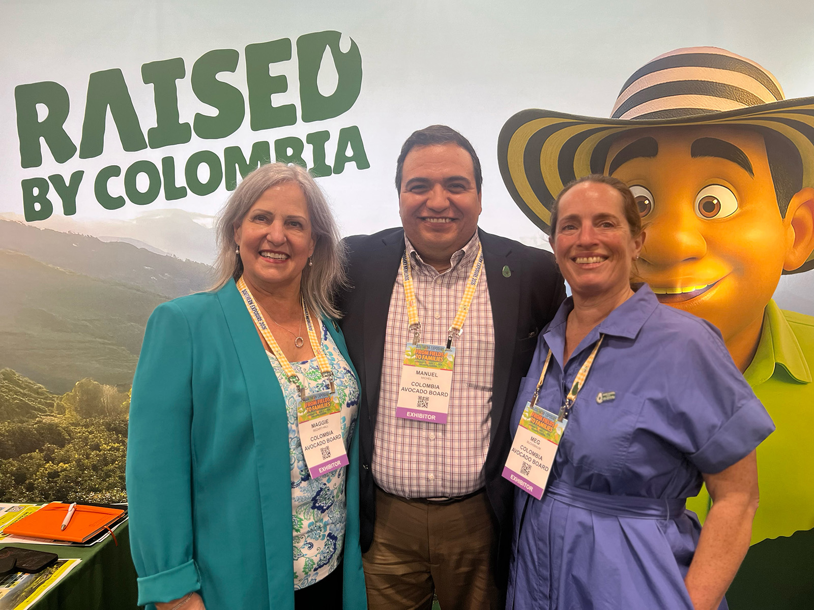 Maggie Bezart, Manuel Michel and Meg Buchsbaum of Colombia Avocado Board.