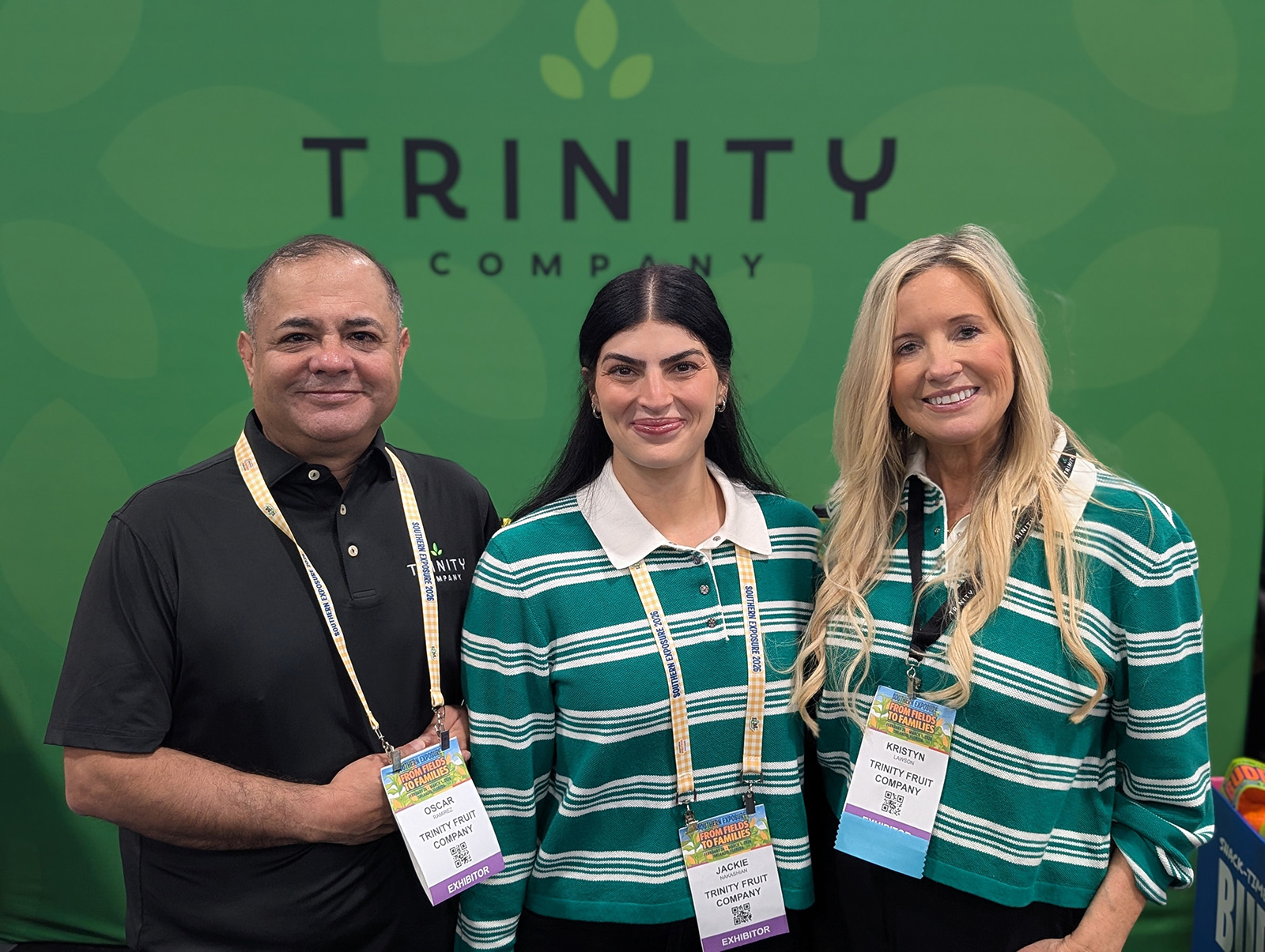 Oscar Ramirez, Jackie Nakashian and Kristyn Lawson of Trinity Fruit Co.