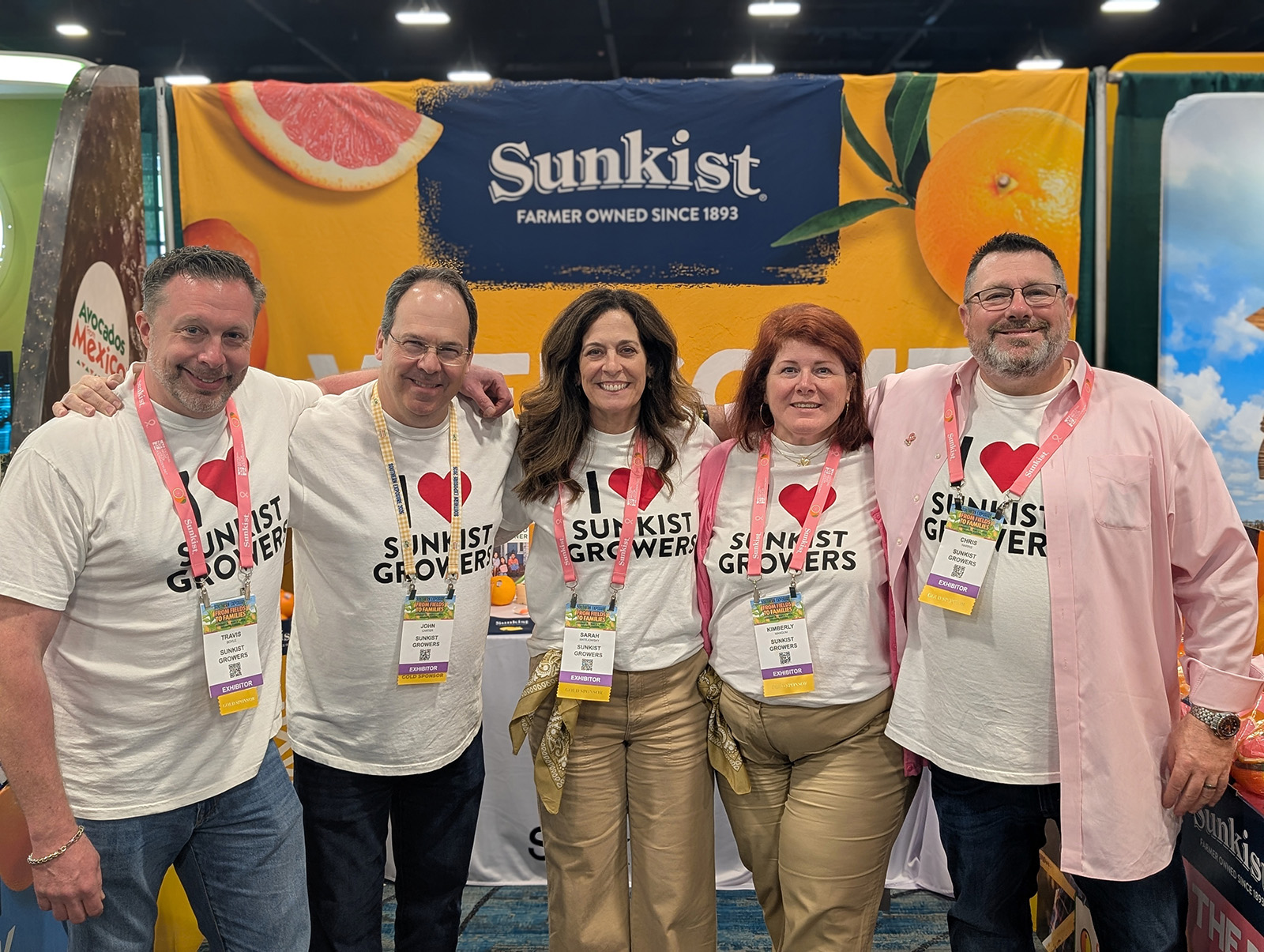 Travis Boyle, John Carter, Sarah Matejowsky, Kimberley Magnum and Chris Harris of Sunkist Growers.