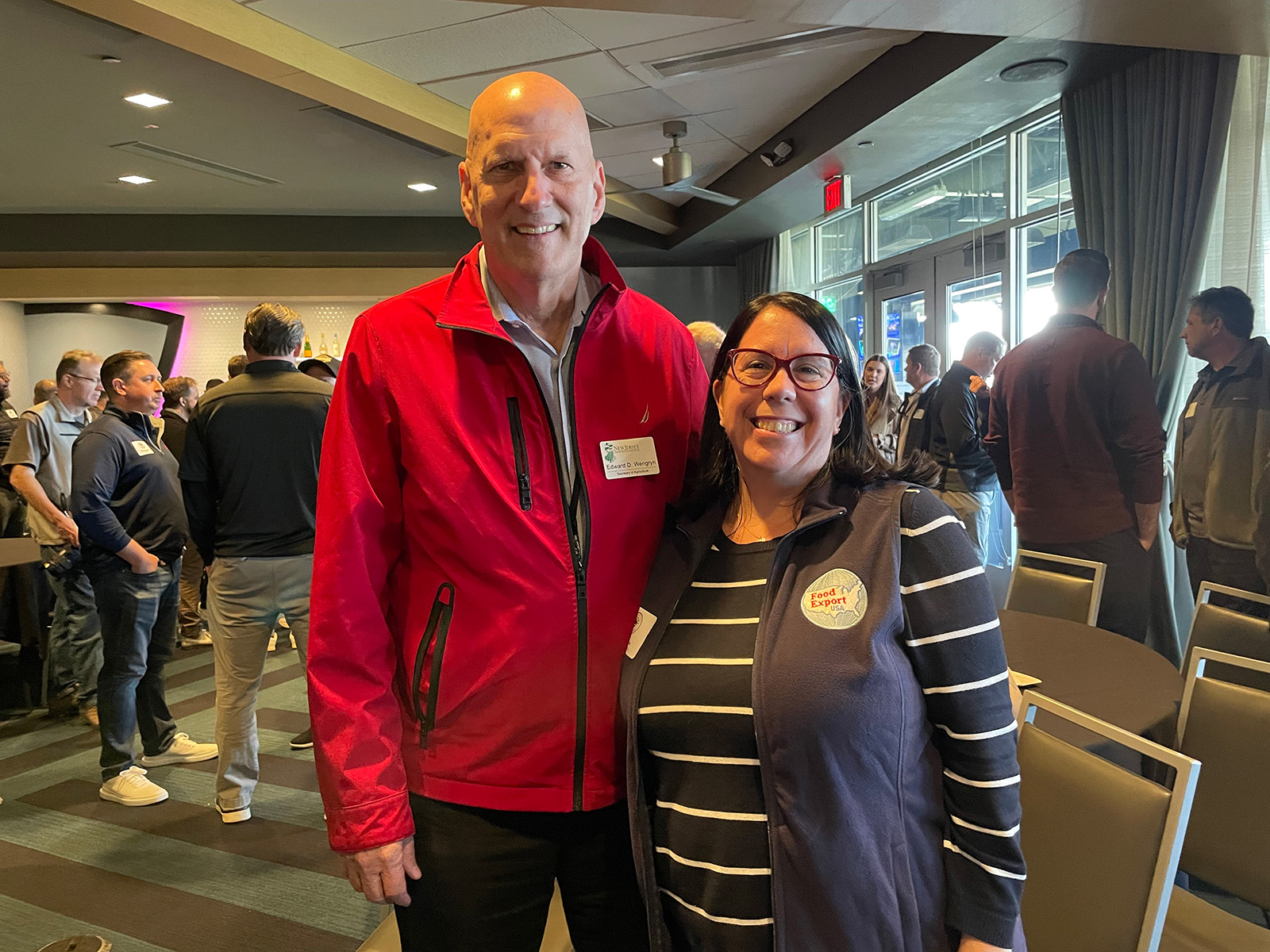 Ed Wengryn, New Jersey Secretary of Agriculture, and Trish James of Food Export USA.