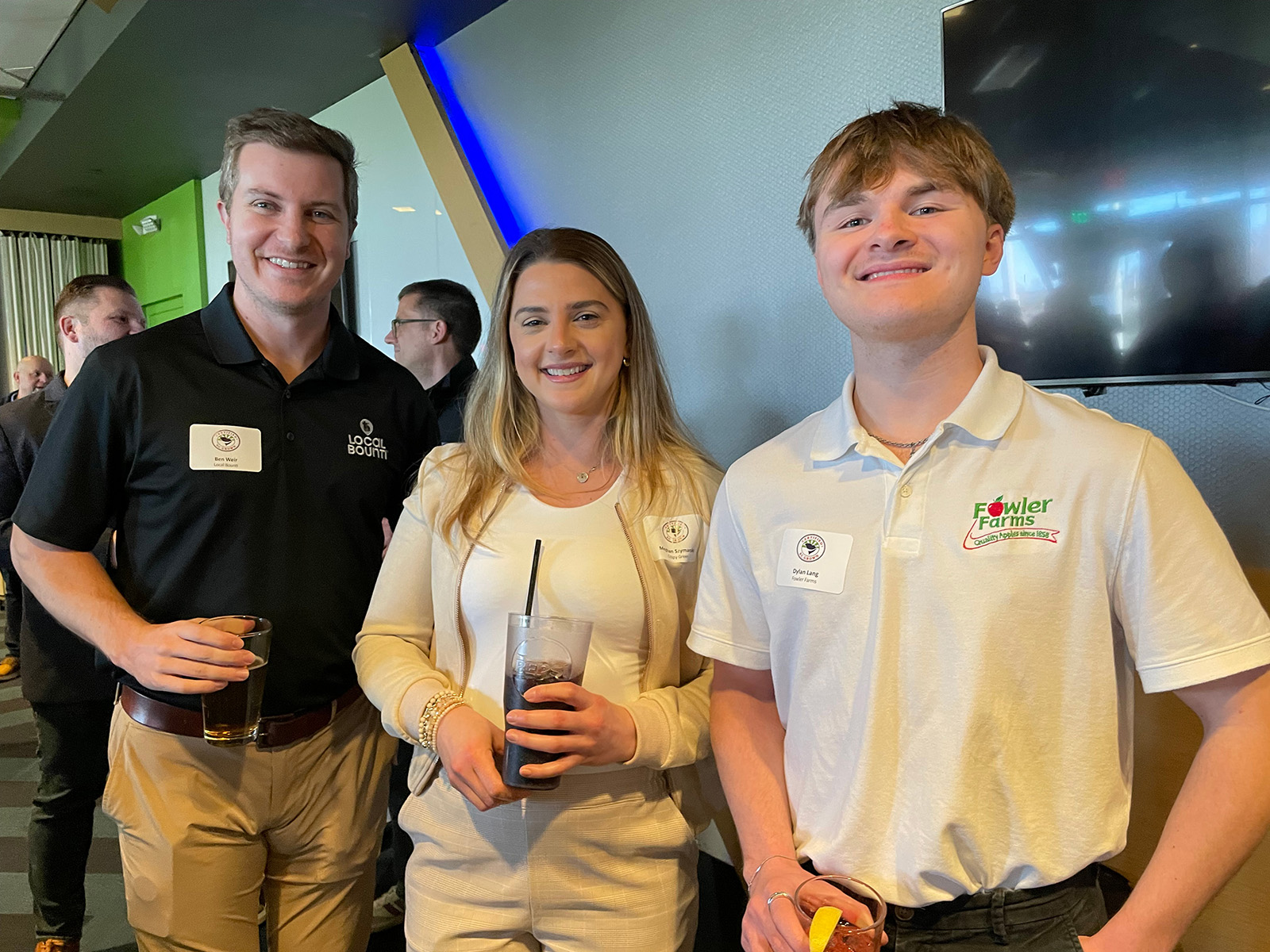 Ben Weir of Local Bounti, Megan Szymansky of Crispy Green and Dylan Lang of Fowler Farms. 