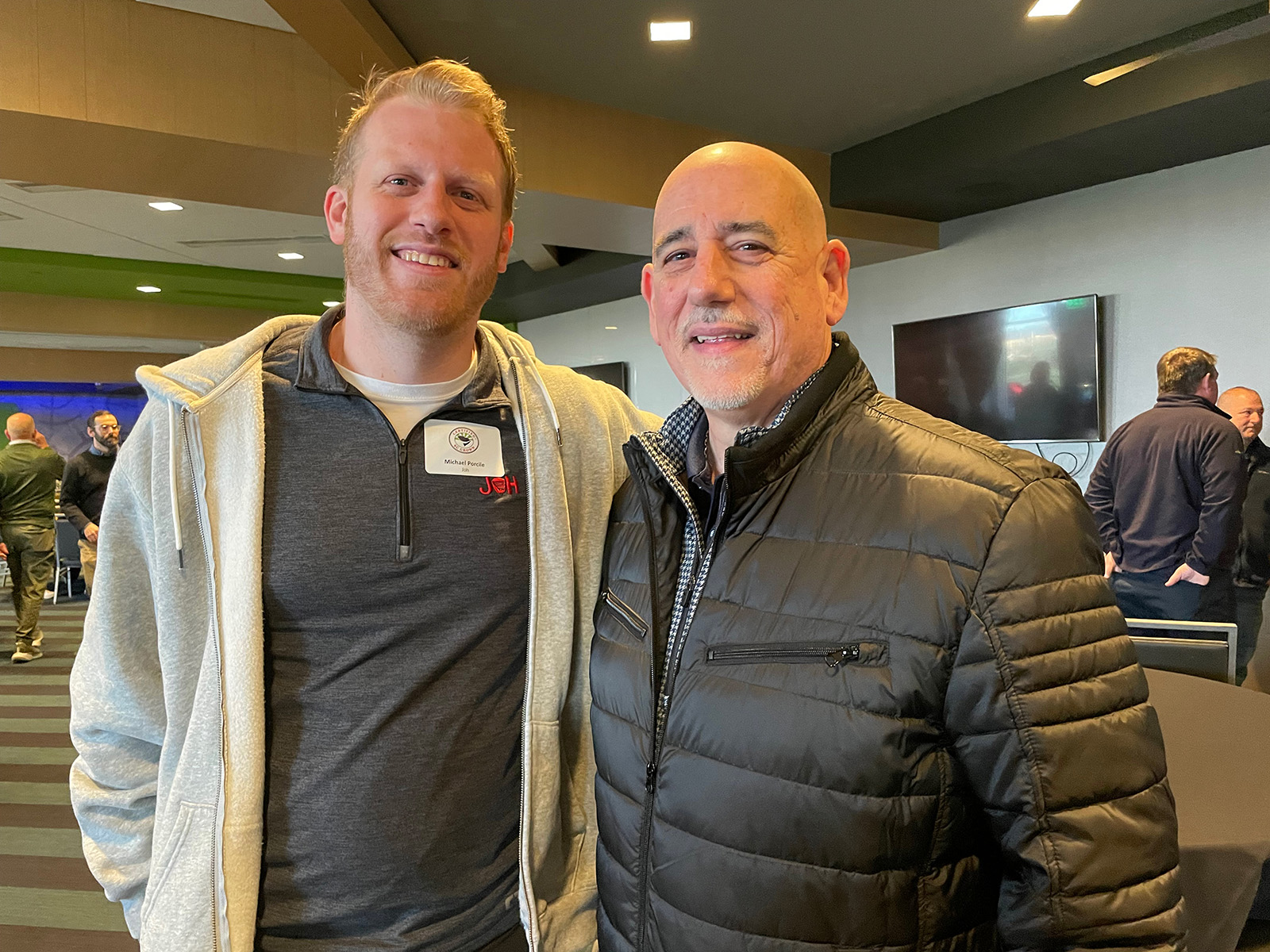 Michael Porcile of JOH and Vic Savanello of Katzman Distribution.