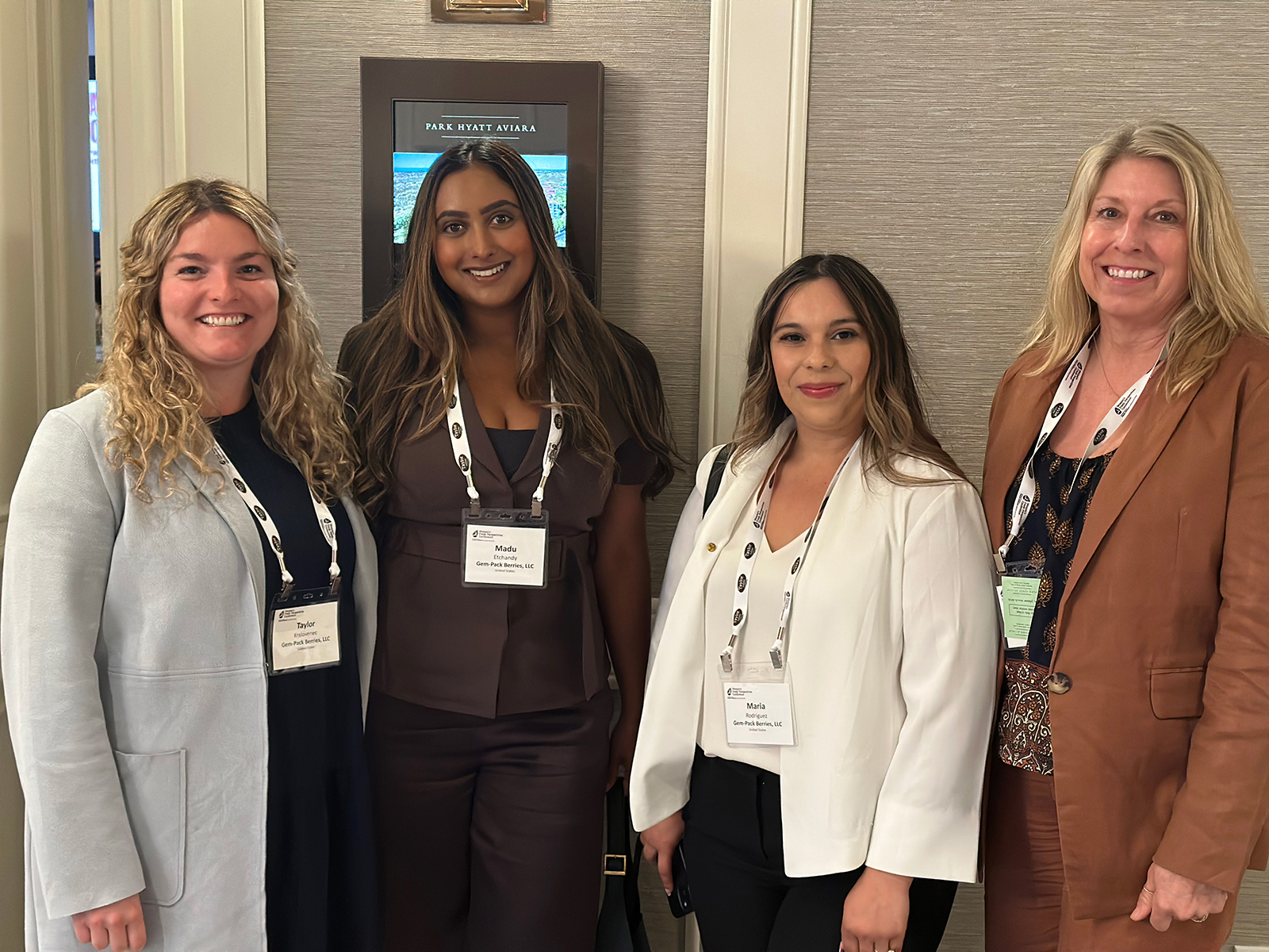 Taylor Kralovenec, Mahu Etchandy, Maria Rodriguez and Michelle Deleissegues of Gem-Pack Berries.