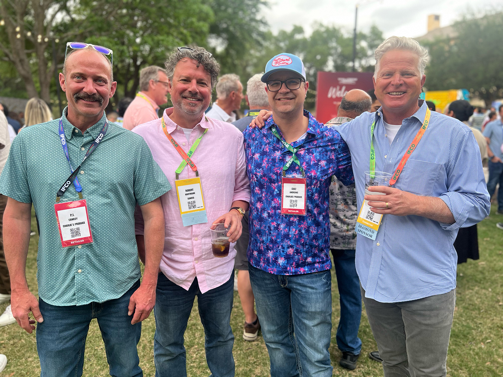 PJ Cawley of Charlie’s Produce, Robert Hartmann of SunFed, Colt Andrews of Charlie’s Produce and JC Myers of SunFed.