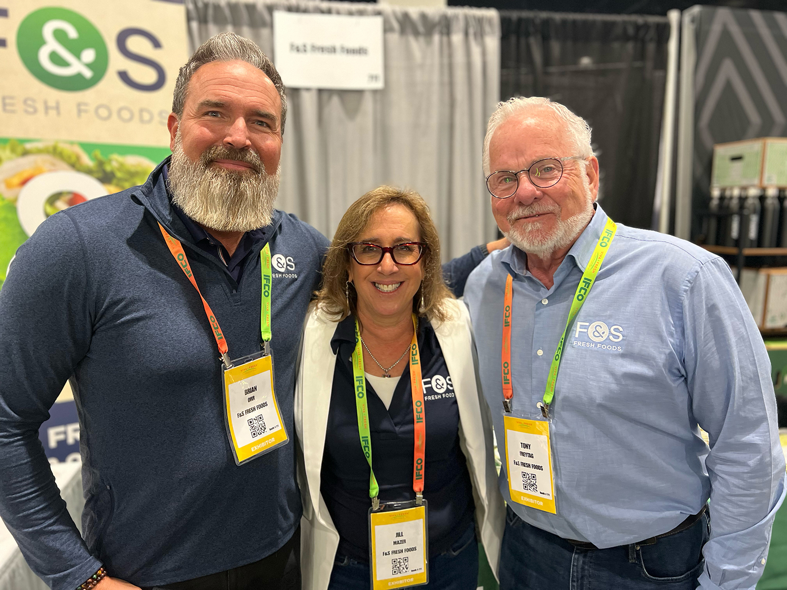 Brian Orr, Jill Mazer and Tony Freytag of F&S Fresh Foods.
