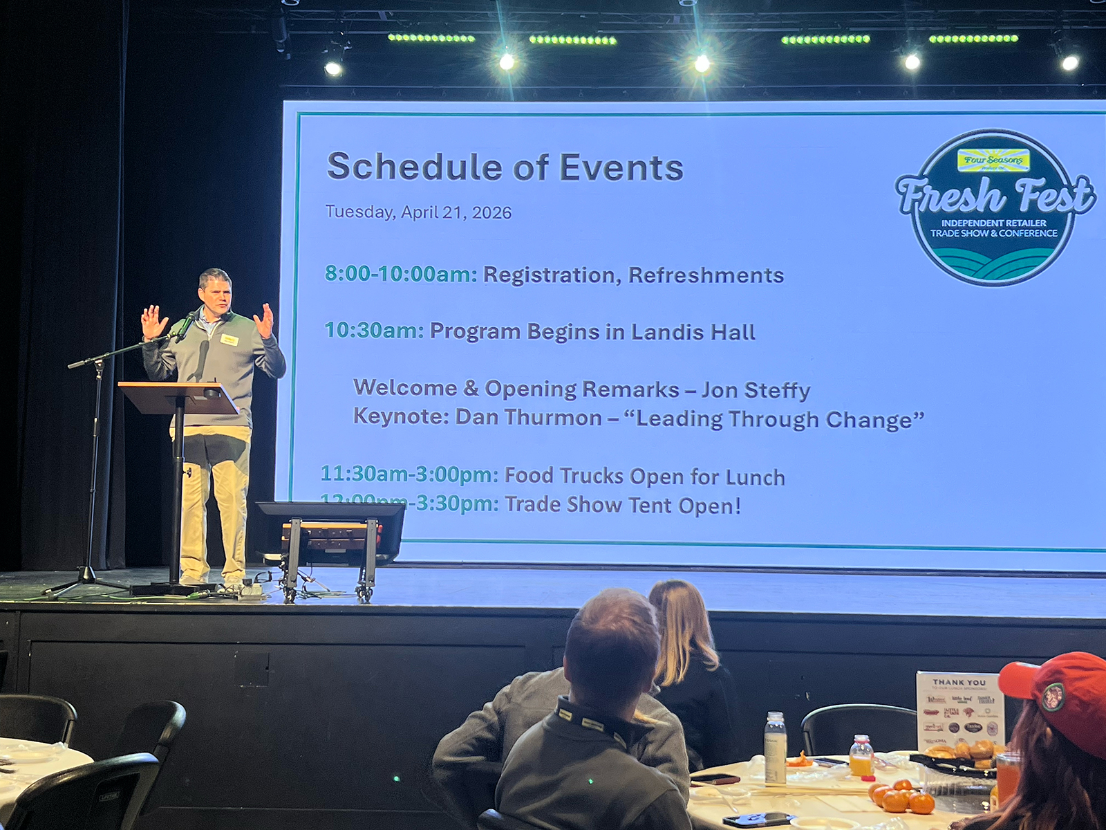 Jon Steffy, vice president and general manager at Four Seasons Produce, welcomed attendees to the company’s fourth annual Fresh Fest Independent Retailer Trade Show and Conference.