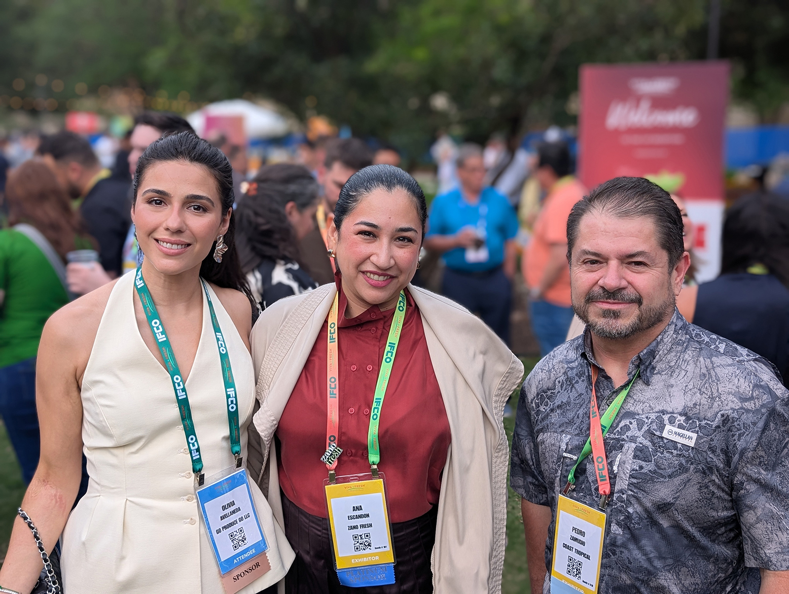 Olivia Avellaneda of Go Produce Go with Ana Escandon and Pedro Zamudio of Coast Tropical.