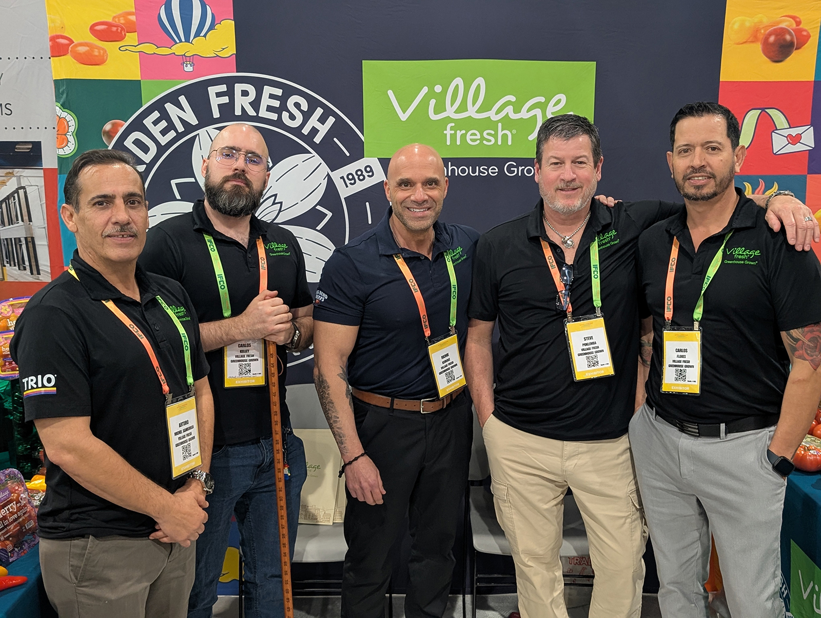 Arturo Michel Sanroman, Carlos Kelley, Richie Keirouz, Steve Poklemba and Carlos Flores of Village Fresh Greenhouse Grown.