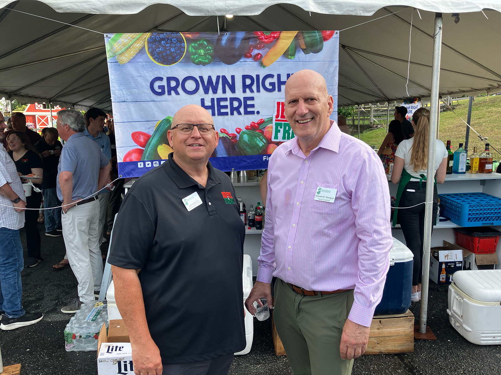 Joe Atchison III of NJDA with New Jersey Secretary of Agriculture Ed Wengryn.
