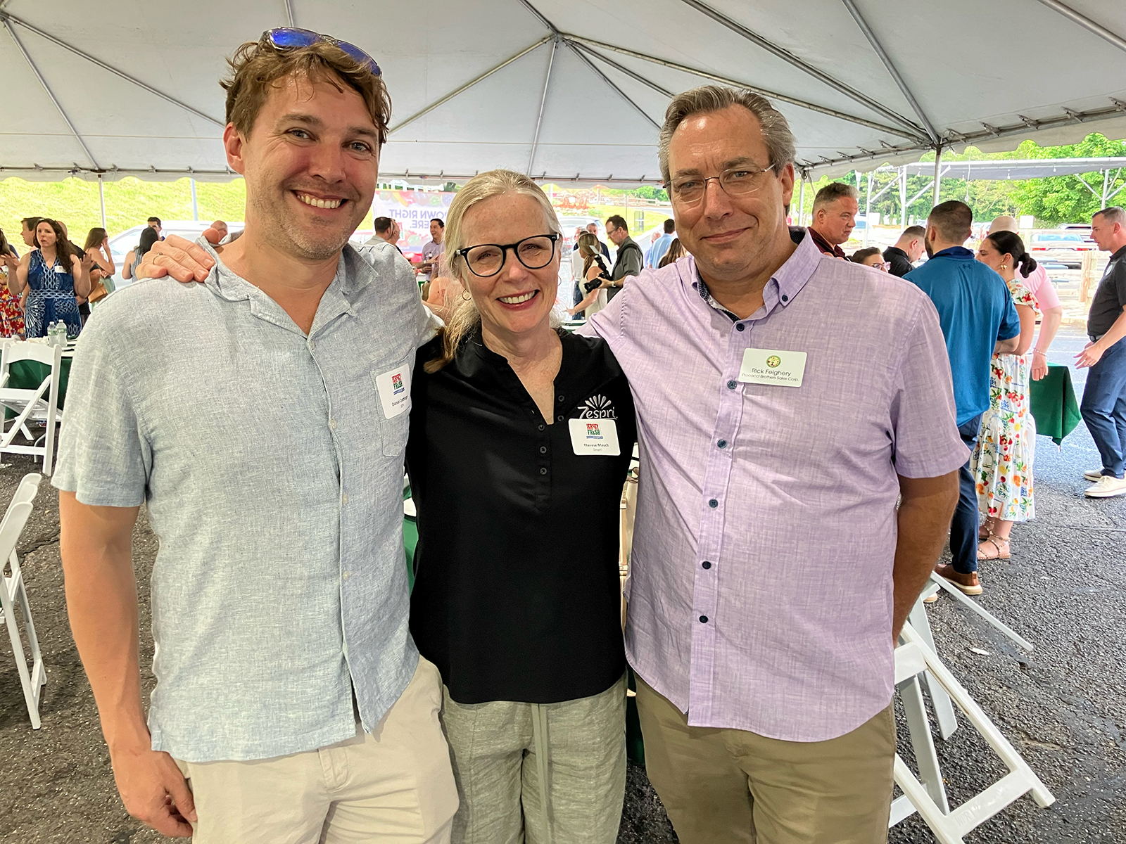Dan Oettinger of JOH, Therese Mauch of Zespri and Rick Feighery of Procacci Bros. Sales Corp. 
