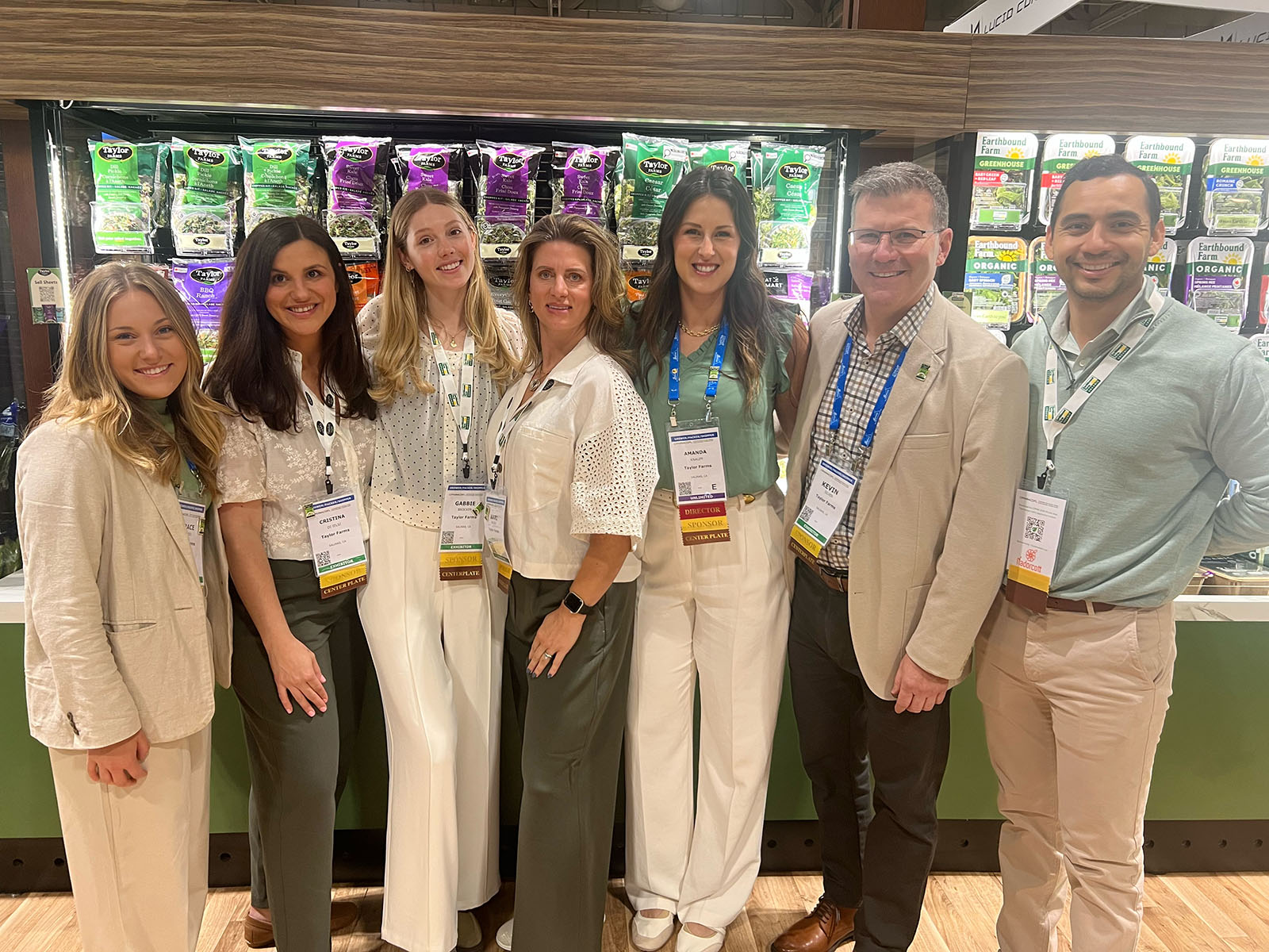 At the Taylor Farms booth were Grace Alonso, Cristina Di Ilesi, Gabbie Brocker, Kari Valdes, Amanda Knauff, Kevin Silver and Julio Silva.