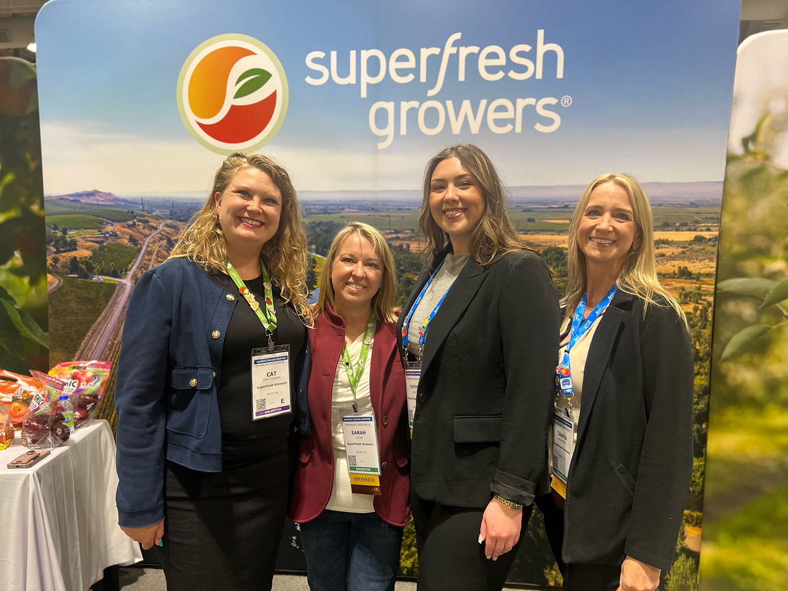 Cat Gipe-Stewart, Sarah Lucas, Destiny Nash and Tanya Shoemaker of Superfresh Growers.