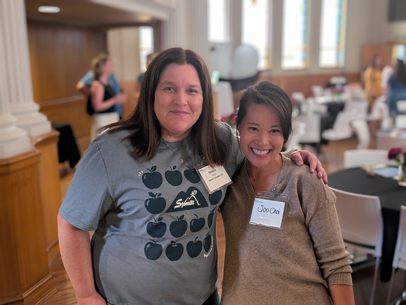 Mandy Hanko of Stemilt Growers with Soo Choi, a speaker and entrepreneur.