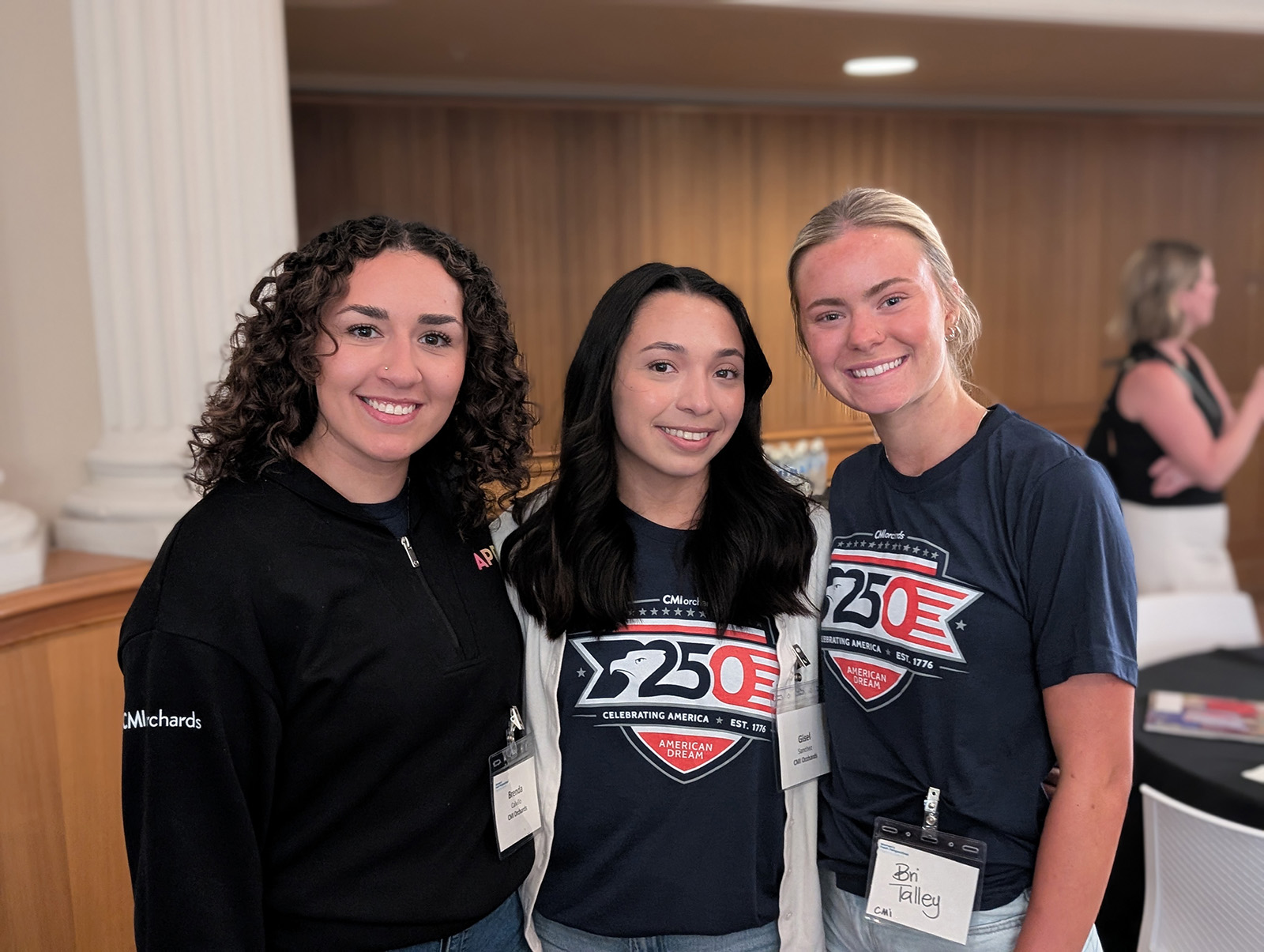 Brenda Calvillo, Gisel Sanchez and Bri Talley of CMI Orchards.