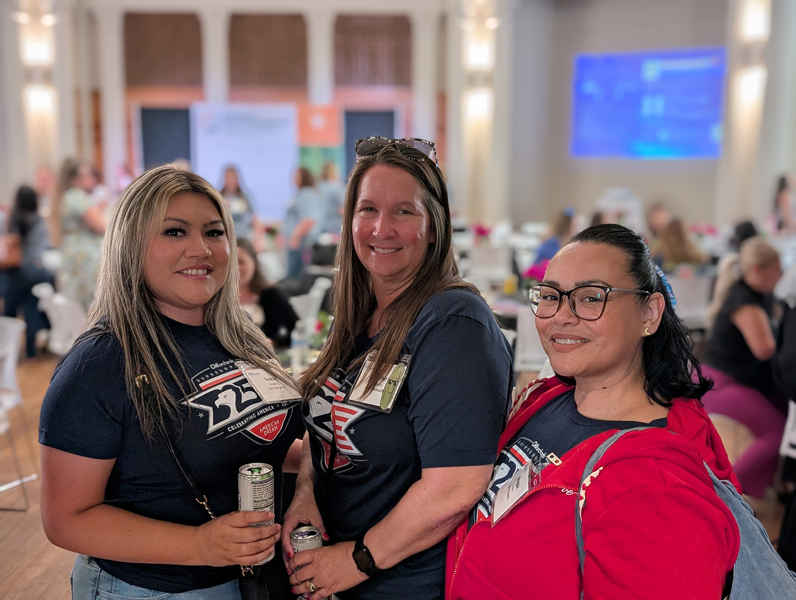 Teresa Cazares, Jennifer Cawdery and Maggie Lozano of CMI Orchards.