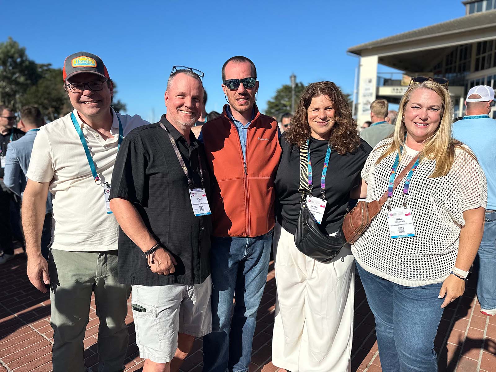 Brian Everett of Honest Organic Farms with Brian Dey, Ben O’Brien and Traci Sensenig of Four Seasons Produce, and Nissa Pierson of Crespo Organic Mangoes.