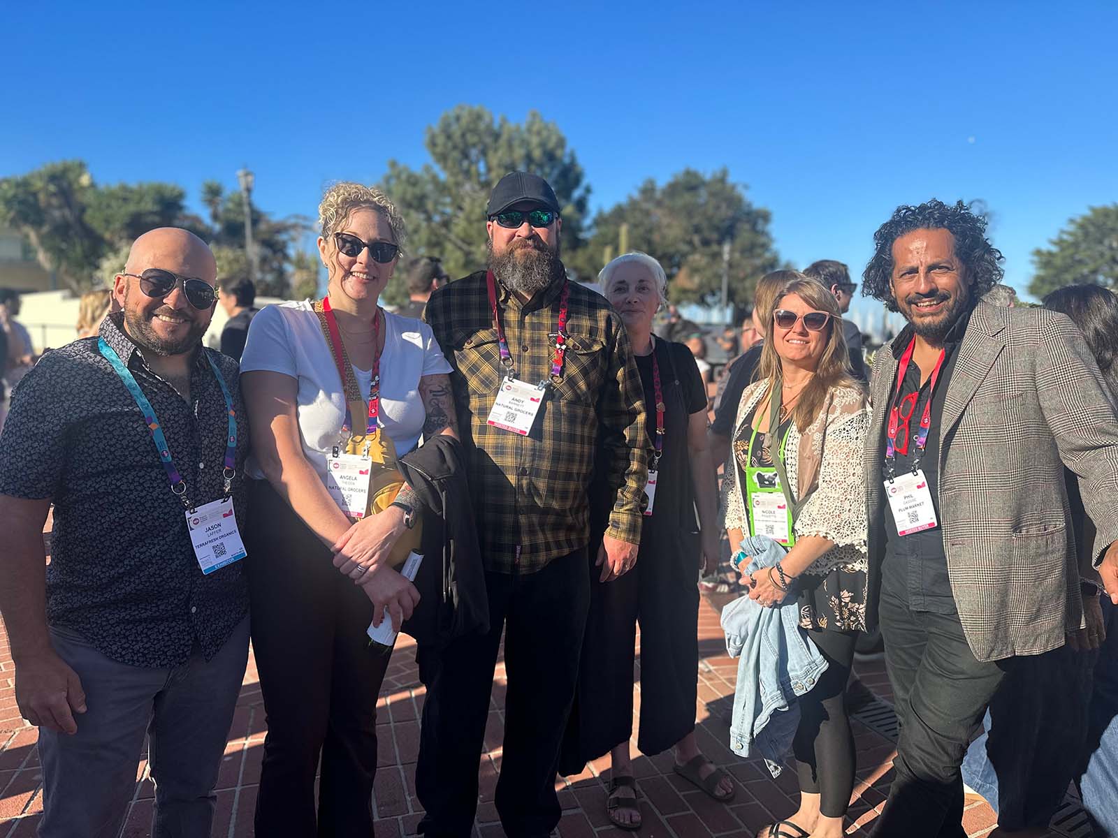 Jason Laffer of Terra Fresh Organics with Angela Theisen, Andy Barnett and Nicole Paquette of Natural Grocers, Julie Kocjancic of UNFI Fresh and Phil Cassise of Plum Market.