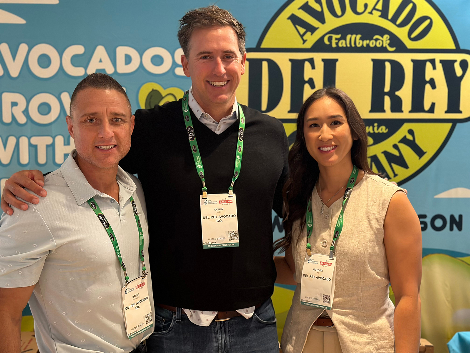 Marco Hernandez, Donny Lucy and Victoria Cao of Del Rey Avocado.