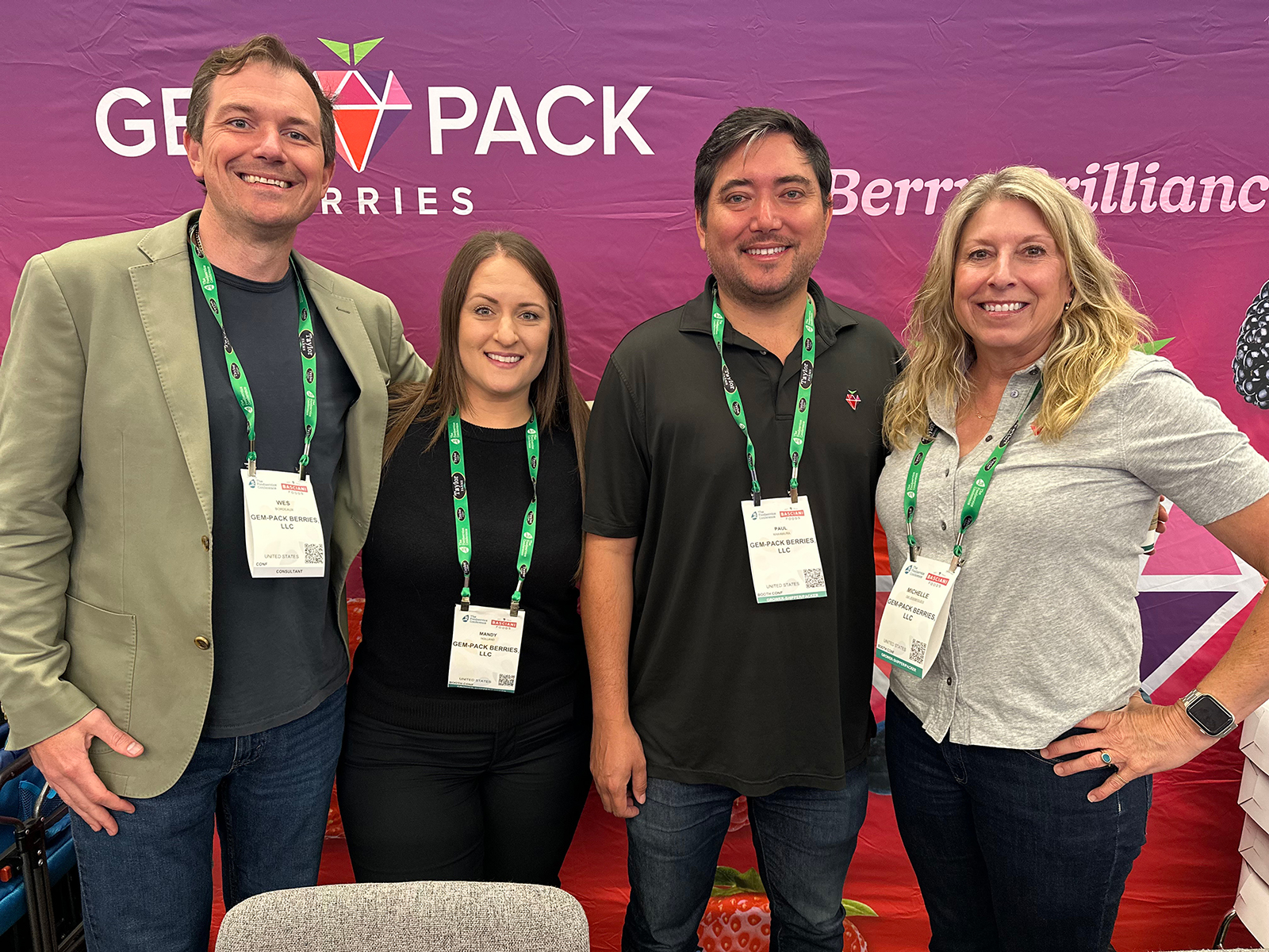 Wes Bordeaux, Mandy Holland, Paul Kawamura and Michelle Deleissegues of Gem-Pack Berries.