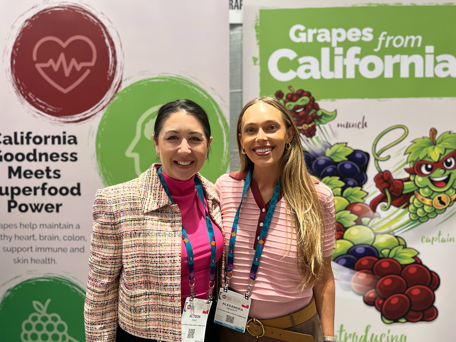 Alyson Dias and Alexandra Merritt of the California Table Grape Commission.