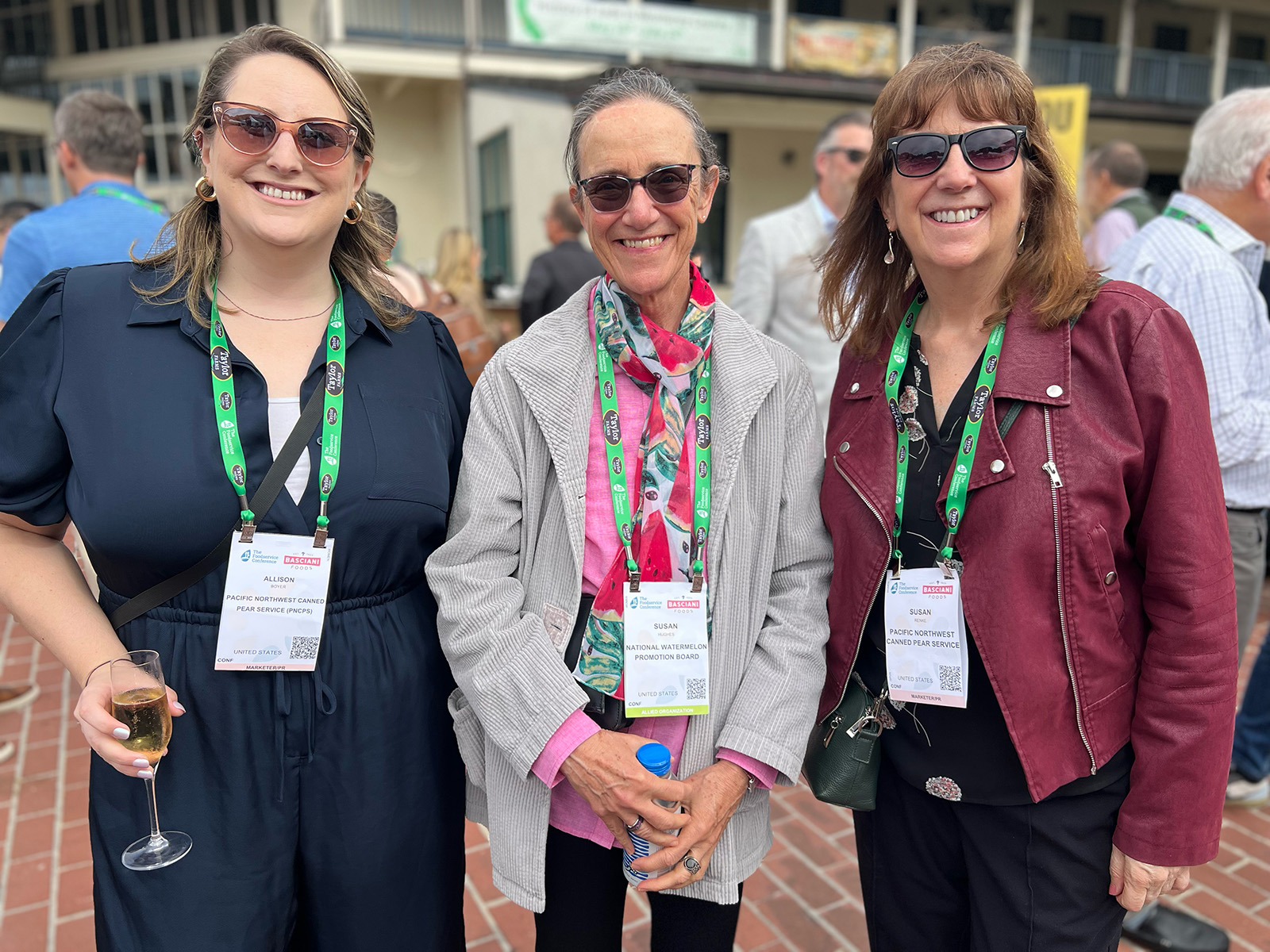 Allison Boyer and Susan Renke of Pacific Northwest Canned Pear Service with Susan Hughes of the National Watermelon Promotion Board.