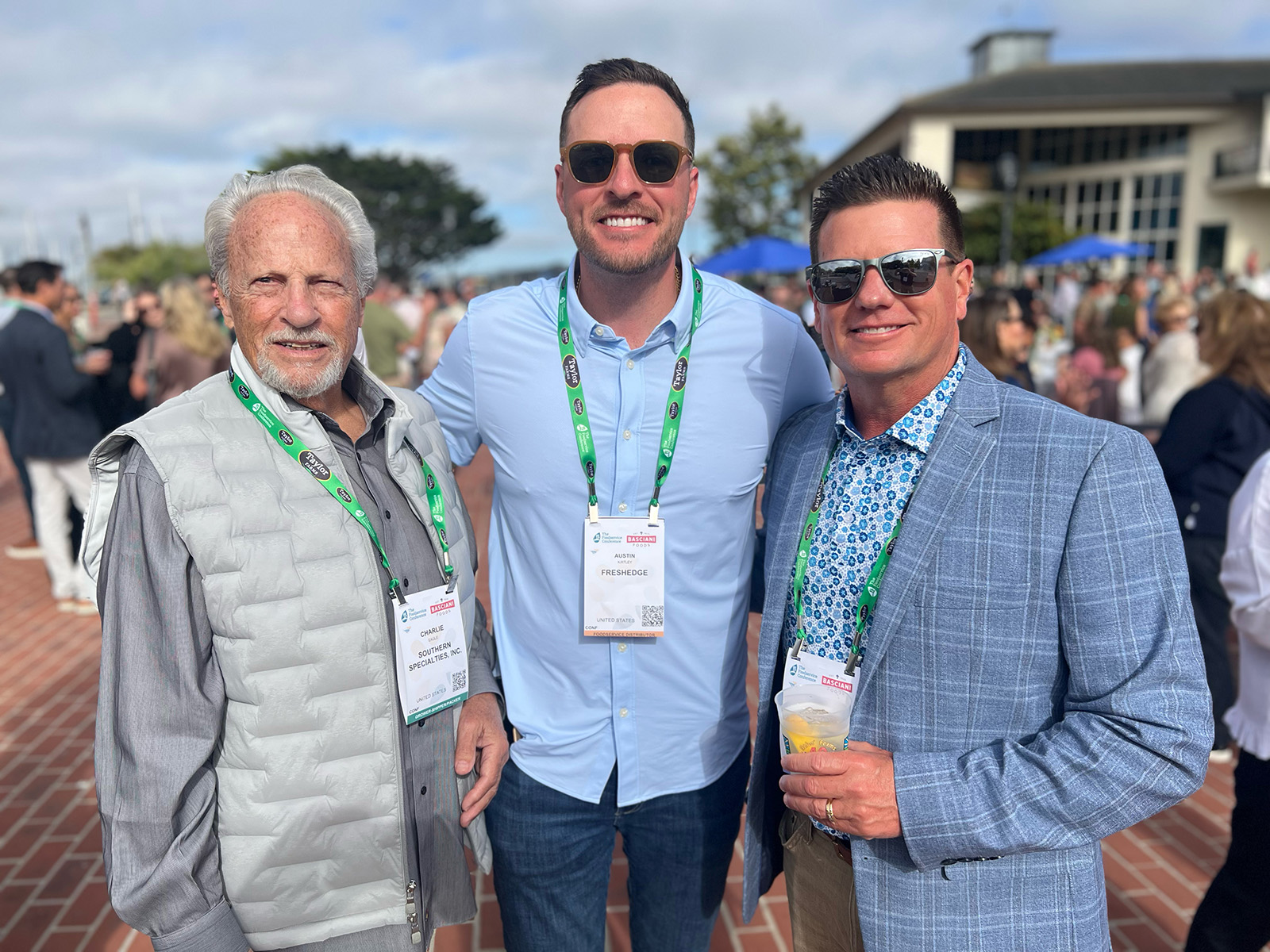 Charlie Eagle of Southern Specialties with Austin Kirtley and Tony Mitchell of FreshEdge.
