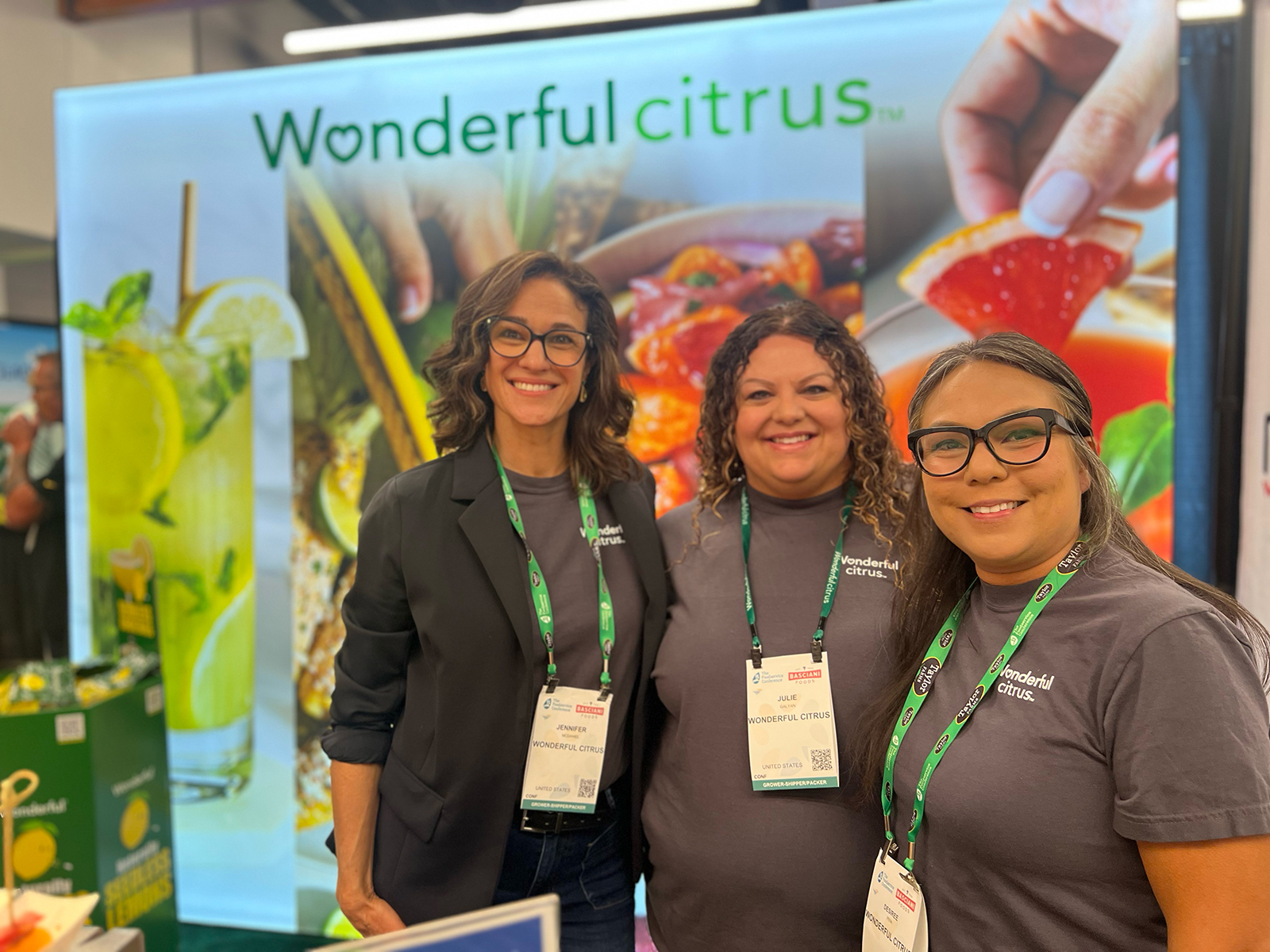 Promoting Wonderful Citrus during the IFPA Foodservice expo were Jennifer McDaniel, Julie Gavan and Desiree Peña.