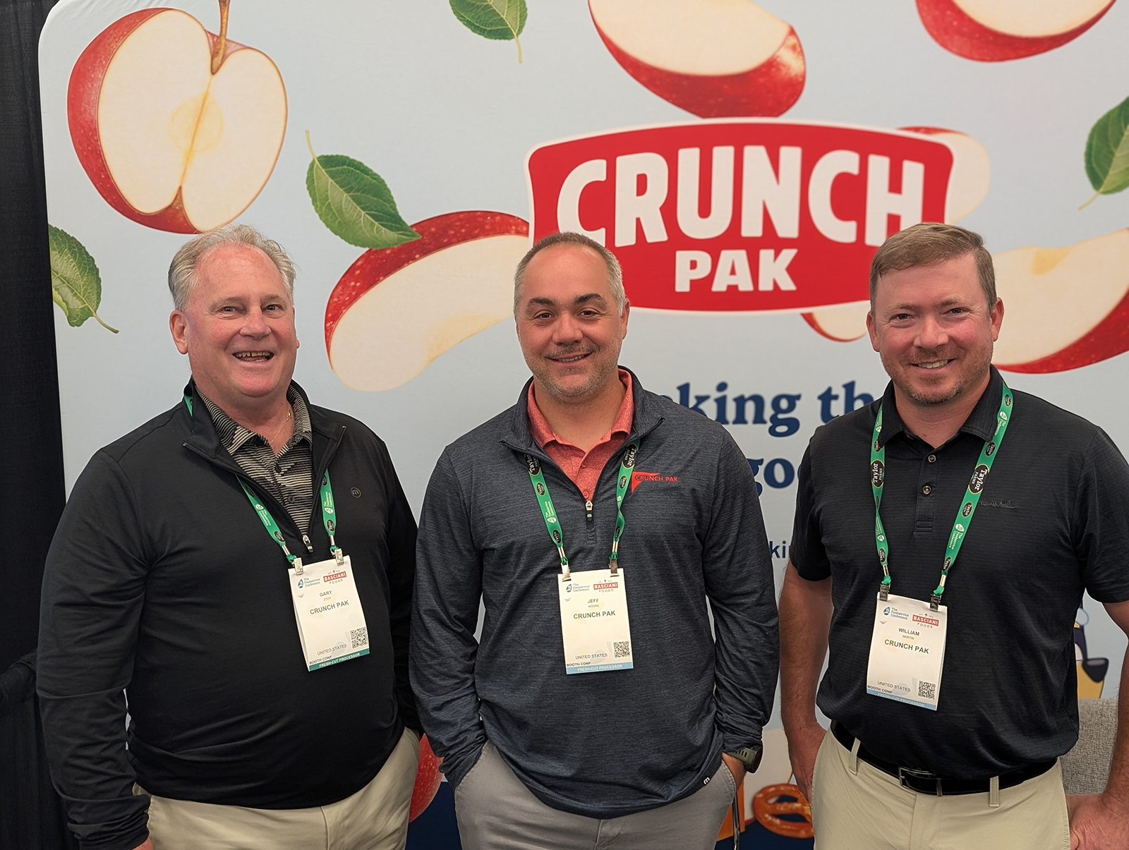 Gary Zych, Jeff Moore and Billy Martin of Crunch Pak.