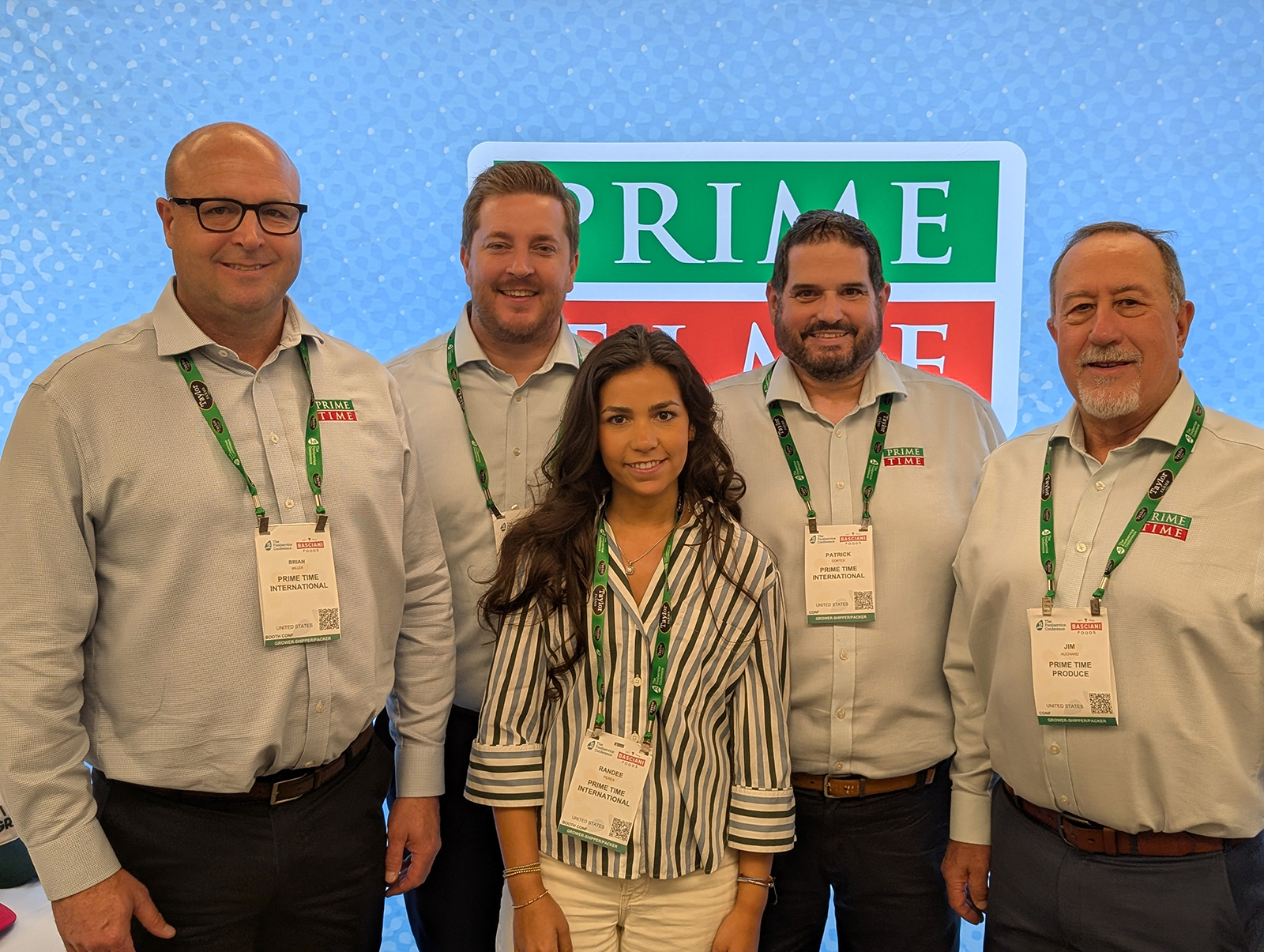 Brian Miller, Josh Thorn, Randee Perea, Patrick Cortes and Jim Auchard of Prime Time Produce.