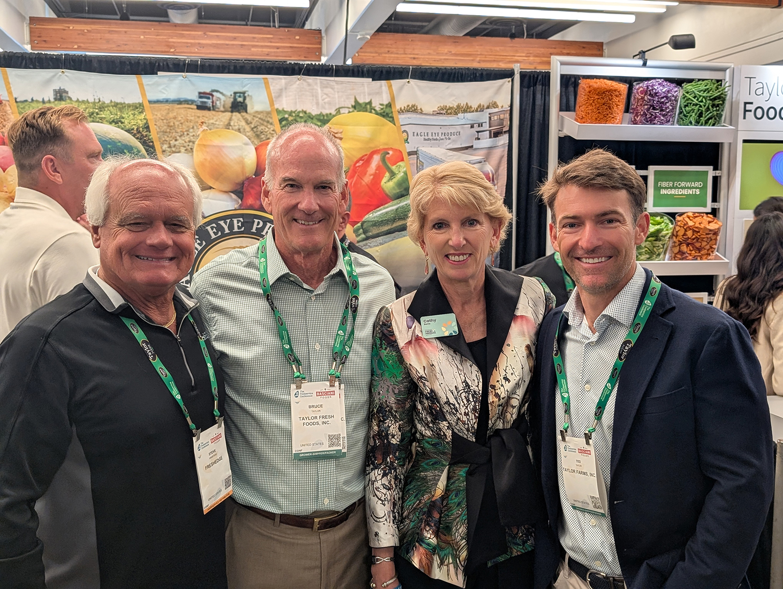 Steve Grinstead of FreshEdge, Bruce Taylor of Taylor Farms, Cathy Burns of IFPA and Ted Taylor of Taylor Farms.
