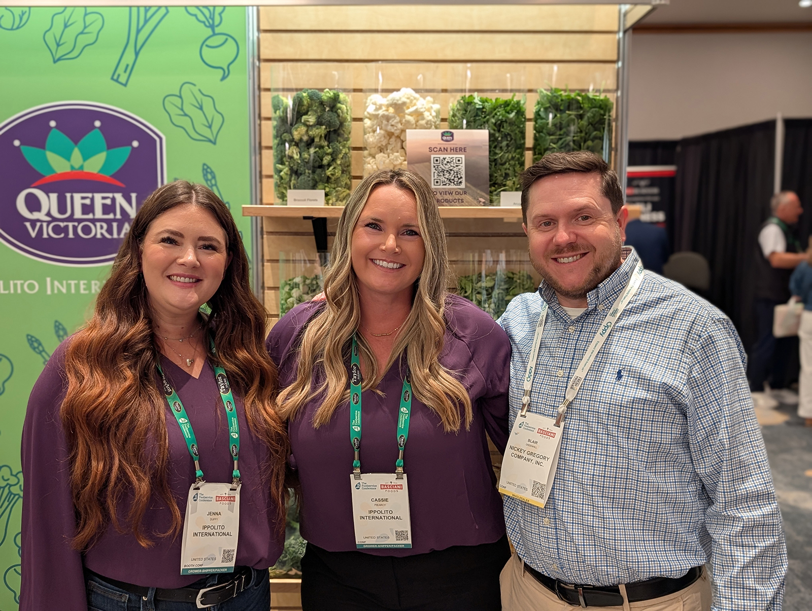 Jenna Duffy and Cassie Piearcy of Ippolito International with Blair Greenhill of Nickey Gregory Co.