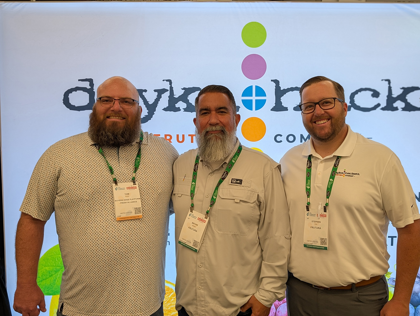 Tom Rossi of Fresh Alliance with Bryan Garibay and Stephen Fink of Dayka & Hackett.
