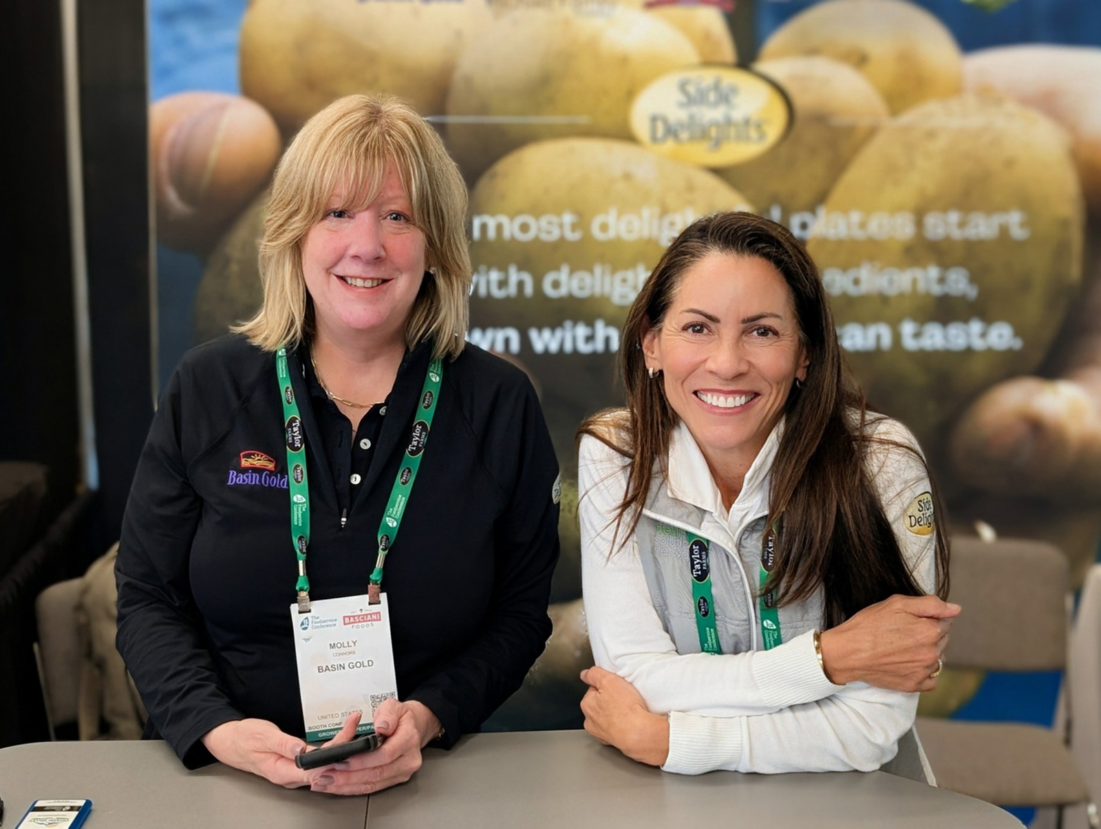 Molly Connors of Basin Gold and Kathleen Triou of Fresh Solutions Network.