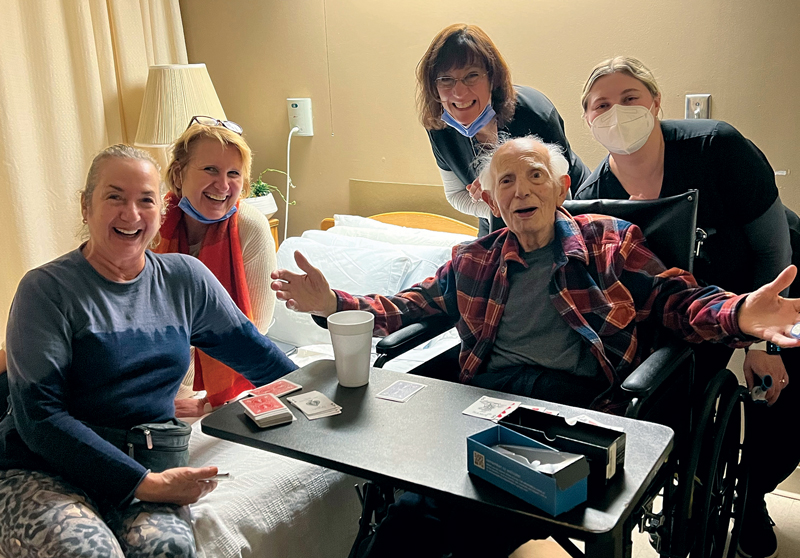 Sal exactly a month before his death, surrounded by women (and loving it) at rehab Jan. 23, 2023.