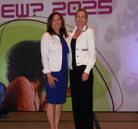 Anne-Marie Roerink of 210 Analytics LLC, who presented the Whatâs New educational session, with moderator Hilary Long of Frey Farms.
