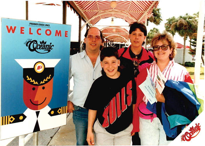 The DeFrancescos on a Disney Cruise when the kids were young: Matthew is in the front with Michael in the back.